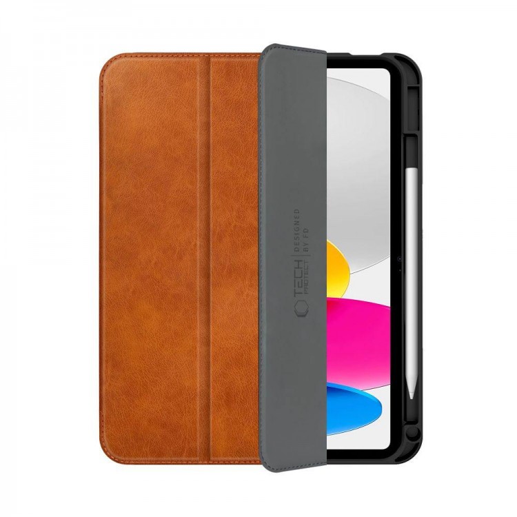 Θήκη TECH PROTECT FLEECE SC PEN SMARTCASE FOLIO για Apple IPAD 10.9” 10 / 2022 / 11” 11 / 2025 - ΚΑΦΕ ΜΑΥΡΟ