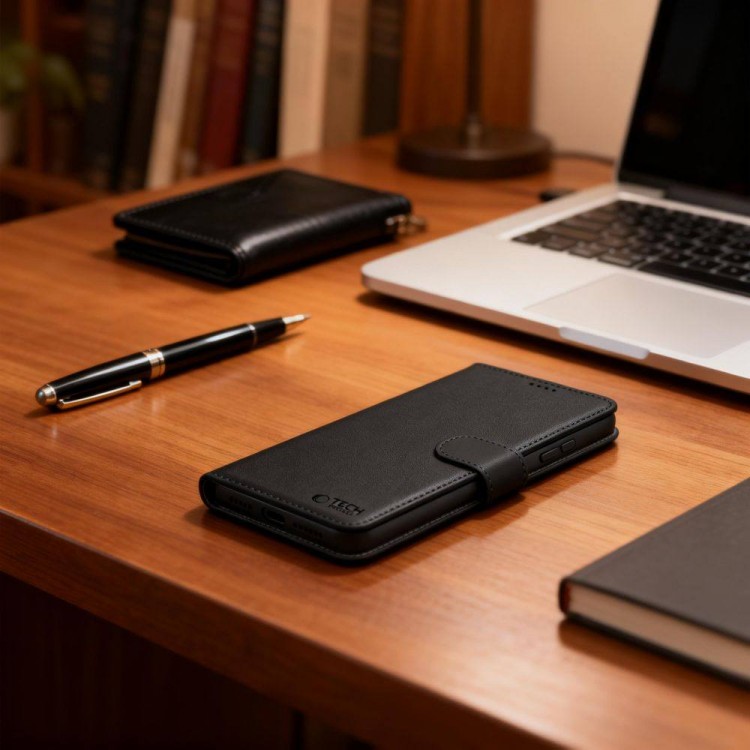 Θήκη TECH PROTECT δερμάτινο WALLET FOLIO Μαγνητικό για SAMSUNG GALAXY A57 5G 2026 - ΜΑΥΡΟ