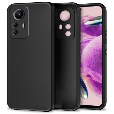 Θήκη TECH PROTECT Icon SILICONE με προστασία κάμερας για XIAOMI REDMI NOTE 12S - ΜΑΥΡΟ