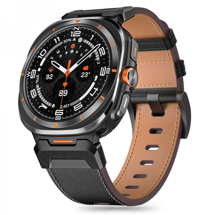 TECH-PROTECT DELTA PRO Δερμάτινο ΛΟΥΡΑΚΙ για SAMSUNG GALAXY WATCH ULTRA (47 MM) - ΜΑΥΡΟ