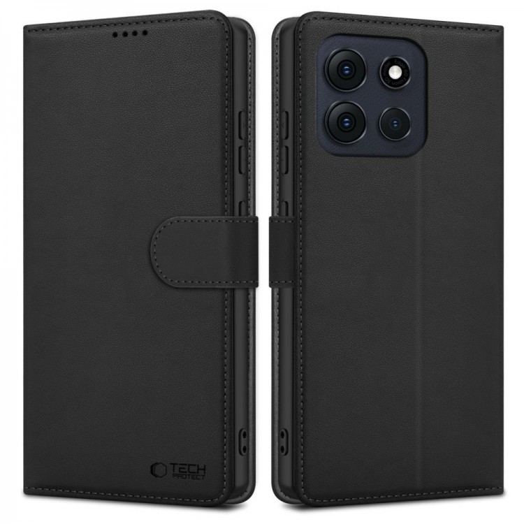 Θήκη TECH PROTECT δερμάτινο WALLET FOLIO για Motorola Moto G86 5G - ΜΑΥΡΟ