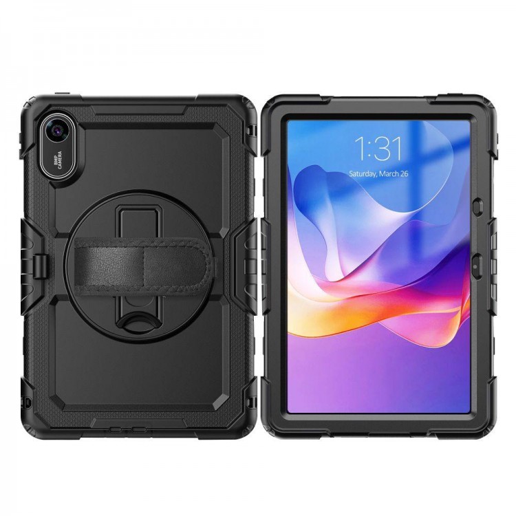 Θήκη TECH PROTECT SOLID360 με Προστασία Οθόνης, Χειρολαβή, Βάση στήριξης & ιμάντα ώμου μεταφοράς για XIAOMI REDMI PAD 2 11.0 2025 - ΜΑΥΡΟ