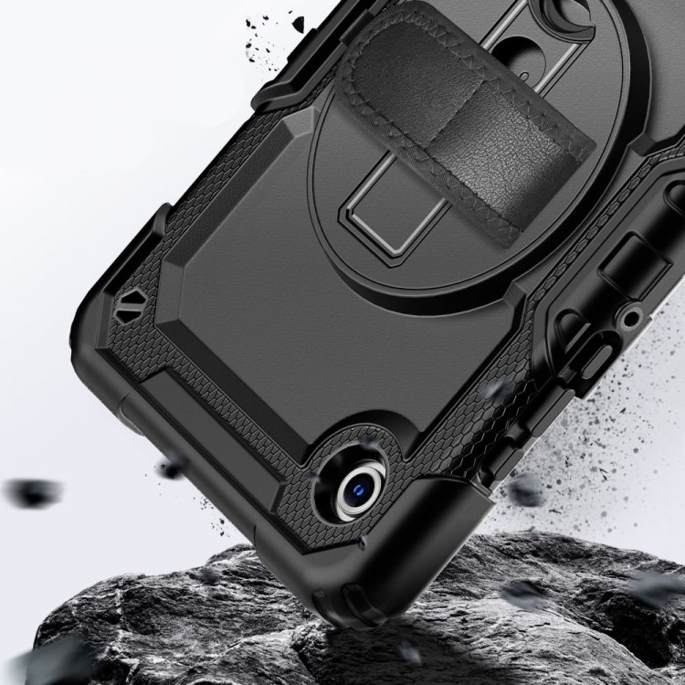 Θήκη TECH PROTECT SOLID360 ARMOR με Χειρολαβή, Βάση και Προστασία Οθόνης για SAMSUNG GALAXY Tab A9/ A11 8.7 (X110 / X115 / X133 / X135)  - ΜΑΥΡΟ 
