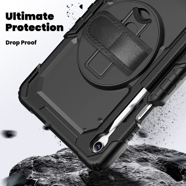Θήκη TECH PROTECT SOLID360 ARMOR με Χειρολαβή, Βάση και Προστασία Οθόνης για SAMSUNG GALAXY Tab S11 11.0 X730 / X736B - ΜΑΥΡΟ 