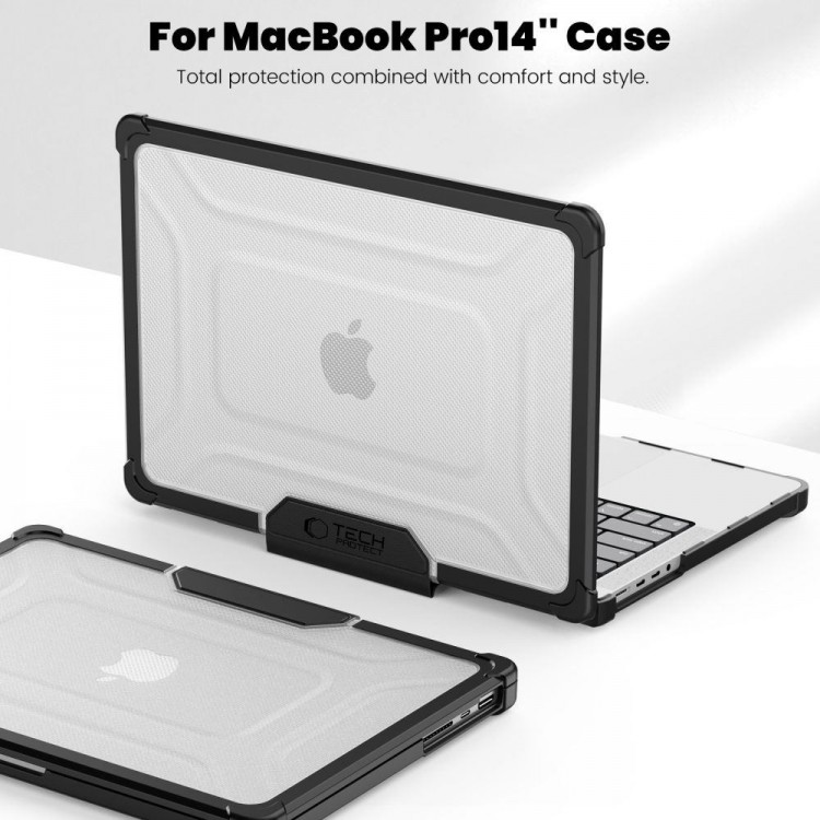 Θήκη TECH PROTECT SMARTSHELL PRO για Apple MACBOOK PRO 14 M1 / M2 / M3 / M4 / M5 2021-2025 - ΜΑΥΡΟ/ΔΙΑΦΑΝΟ