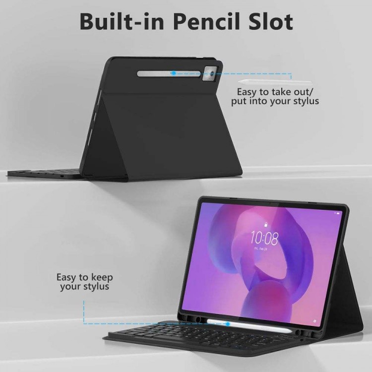 Θήκη TECH PROTECT SMARTCASE FOLIO SC PEN slot με ασύρματο BT πληκτρολόγιο και υποδοχή PENCIL για LENOVO IDEA TAB PRO / PRO MT 12.7 TB-3736 - ΜΑΥΡΟ