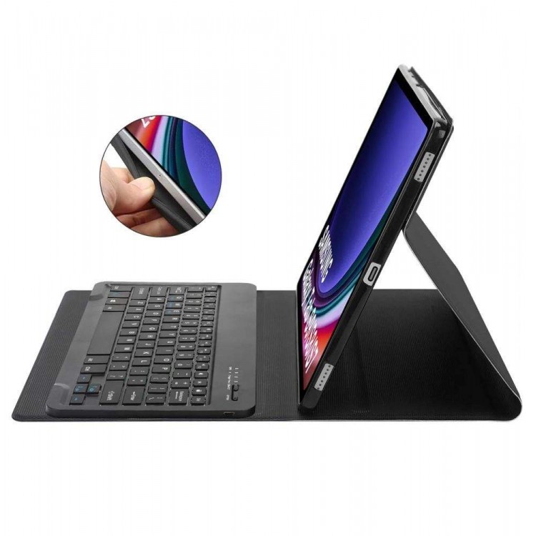 Θήκη TECH PROTECT SMARTCASE FOLIO με ασύρματο BT πληκτρολόγιο και υποδοχή PENCIL για Samsung GALAXY TAB A9+ PLUS 11.0 X210 / X215 / X21 - ΜΑΥΡΟ