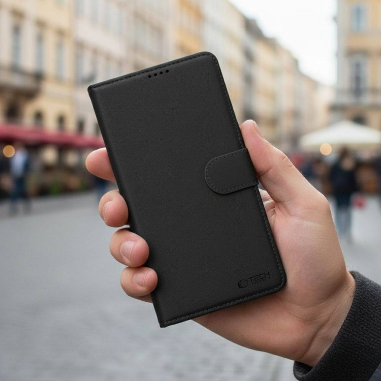 Θήκη TECH PROTECT δερμάτινο WALLET FOLIO Μαγνητικό για SAMSUNG GALAXY A57 5G 2026 - ΜΑΥΡΟ