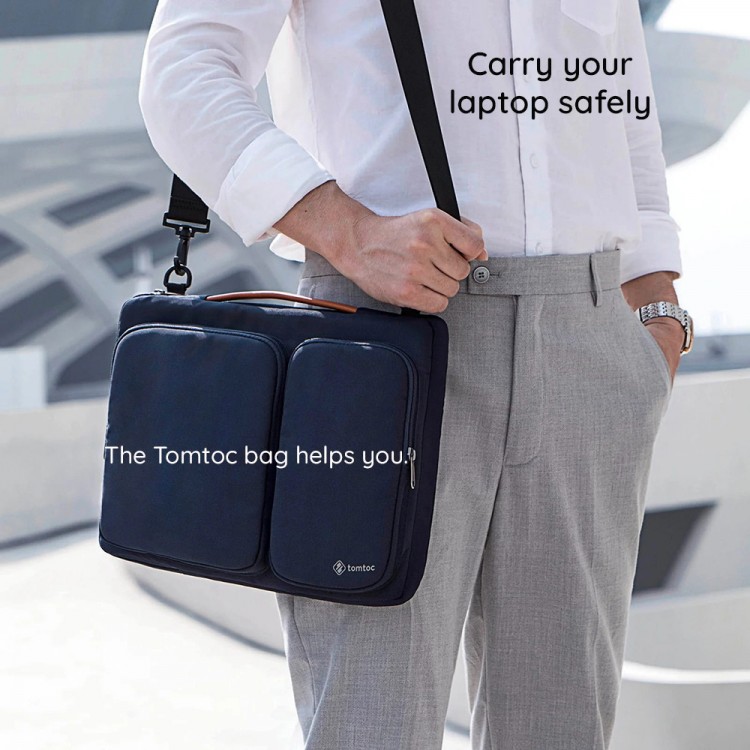 Θήκη Μεταφοράς TECH-PROTECT Tomtoc Defender Laptop 16" Briefcase με ιμάντα ώμου - ΚΑΦΕ - A42F2Y1