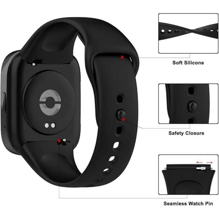 Tech Protect Silicone BAND λουράκι σιλικόνης για XIAOMI Redmi Watch 3 Active - ΜΑΥΡΟ