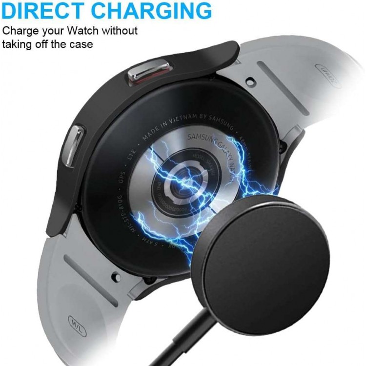 Θήκη Tech Protect DEFENSE COVER με προστασία οθόνης για SAMSUNG Galaxy Watch 4 44mm - ΜΑΥΡΟ