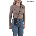 Θήκη TECH PROTECT SONIQUE CarryHang Σιλικόνης με κορδόνι λαιμού/ώμου για Xiaomi Redmi Note 13 Pro 5G, Poco X6 5G - Μαύρο