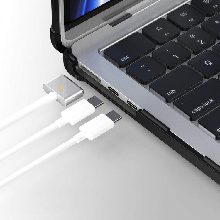 Θήκη TECH PROTECT SMARTSHELL PRO για Apple MACBOOK AIR 13 M2 / M3 / M4, 2023-2025 - ΜΑΥΡΟ/ΔΙΑΦΑΝΟ