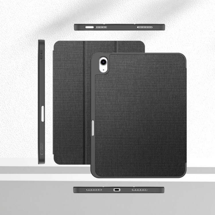 Θήκη TECH PROTECT CANVAS SC PEN SMARTCASE FOLIO για Apple IPAD 10.9” 10 / 2022 / 11” 11 / 2025 - ΓΚΡΙ ΜΑΥΡΟ