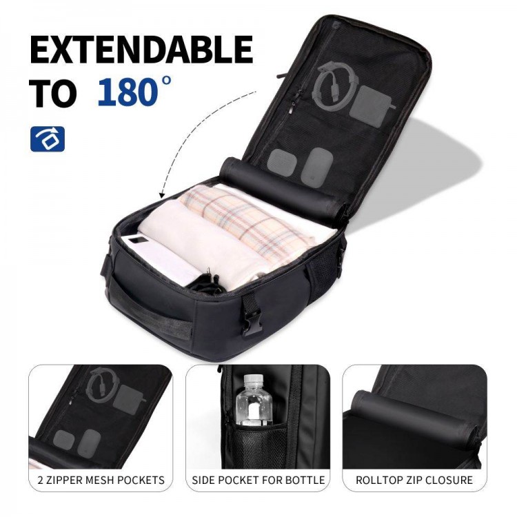 TECH PROTECT Σακιδιο Πλάτης 20L , DEFENDER S50 για RYANAIR & WIZZAIR TRAVEL, LAPTOP σε καμπίνα 40x20x25 - ΜΑΥΡΟ