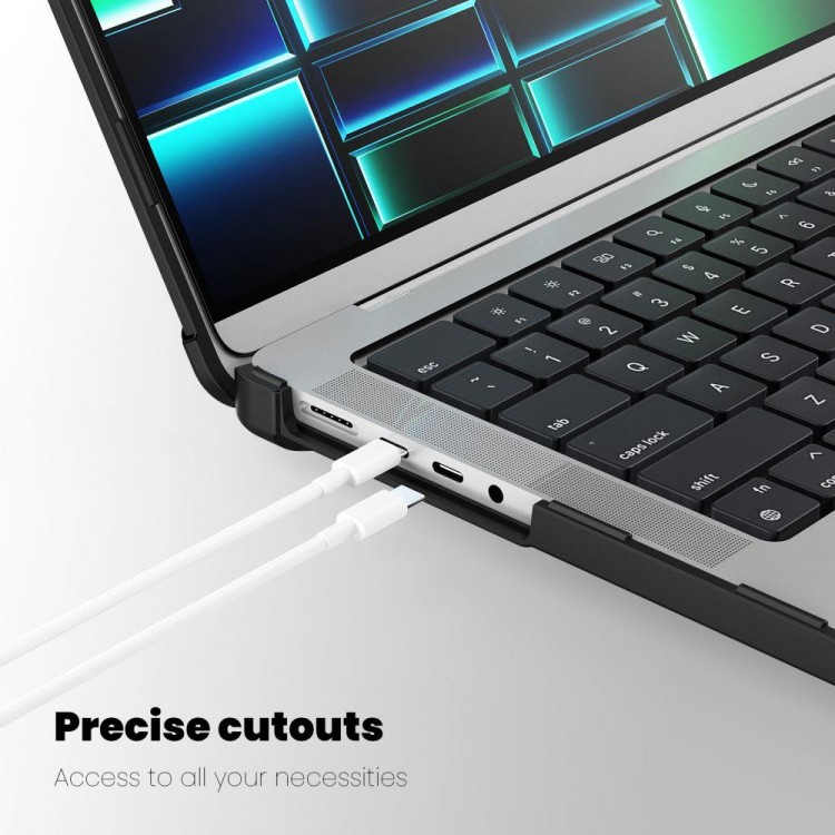 Θήκη TECH PROTECT SMARTSHELL PRO για Apple MACBOOK PRO 14 M1 / M2 / M3 / M4 / M5 2021-2025 - ΜΑΥΡΟ/ΔΙΑΦΑΝΟ