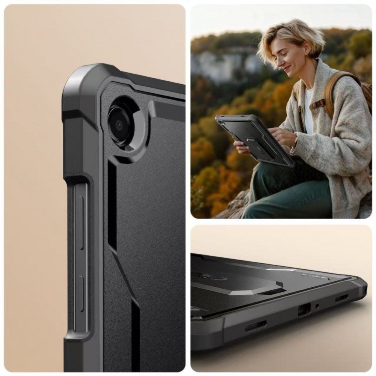 Θήκη TECH PROTECT KEVLAR PRO με Προστασία οθόνης για Samsung GALAXY TAB A9+ / A11+ PLUS 11.0 (X210 / X215 / X216 / X230 / X235 / X236) - ΜΑΥΡΟ