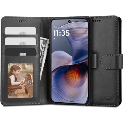 Θήκη TECH PROTECT δερμάτινο WALLET FOLIO για Motorola Moto G55 5G - ΜΑΥΡΟ - KF2321207