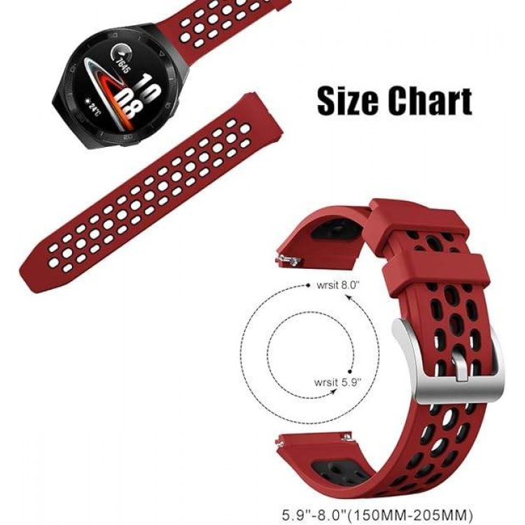 Tech Protect Bi-Color SILICONE λουράκι για Huawei Watch GT2e 46MM - ΛΕΥΚΟ ΜΑΥΡΟ