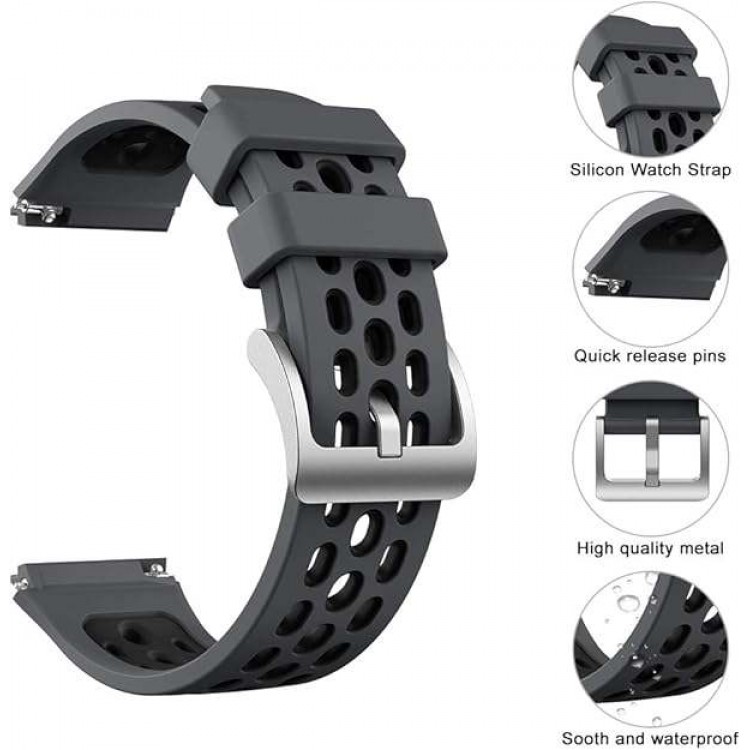 Tech Protect Bi-Color SILICONE λουράκι για Huawei Watch GT2e 46MM - ΛΕΥΚΟ ΜΑΥΡΟ