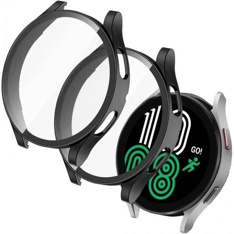 Θήκη Tech Protect DEFENSE COVER με προστασία οθόνης για SAMSUNG Galaxy Watch 4 44mm - ΜΑΥΡΟ