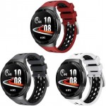 Tech Protect Bi-Color SILICONE λουράκι για Huawei Watch GT2e 46MM - ΛΕΥΚΟ ΜΑΥΡΟ