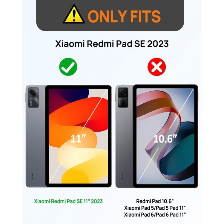 Θήκη TECH PROTECT SOLID360 με Περιμετρική Προστασία Οθόνης, Χειρολαβή, Βάση στήριξης & ιμάντα ώμου μεταφοράς για XIAOMI REDMI PAD SE 11.0 2023 - ΜΑΥΡΟ