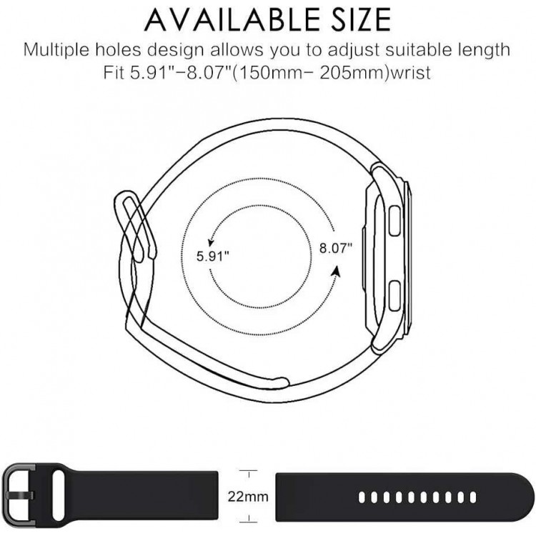 Tech Protect SMOOTHBAND SILICONE λουράκι για Huawei Watch GT 2 Pro - 22mm - ΜΑΥΡΟ