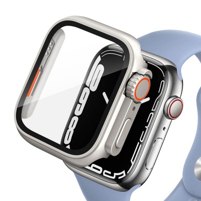 Θήκη Tech Protect DEFENSE 360 με Γυαλί προστασίας για APPLE WATCH Series  4 / 5 / 6 / SE - 44MM - ΤΙΤΑΝΙΟ/ΠΟΡΤΟΚΑΛΙ