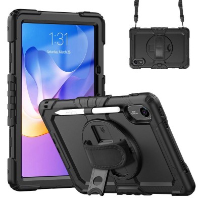 Θήκη TECH PROTECT SOLID360 με Προστασία Οθόνης, Χειρολαβή, Βάση στήριξης & ιμάντα ώμου μεταφοράς για XIAOMI REDMI PAD 2 11.0 2025 - ΜΑΥΡΟ