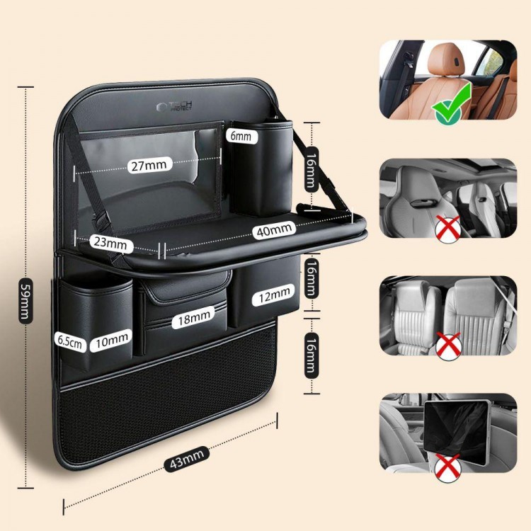 TECH PROTECT UCA100 BACKSEAT CAR ORGANIZER - ΜΑΥΡΟ