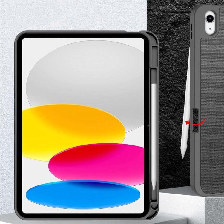 Θήκη TECH PROTECT CANVAS SC PEN SMARTCASE FOLIO για Apple IPAD 10.9” 10 / 2022 / 11” 11 / 2025 - ΓΚΡΙ ΜΑΥΡΟ
