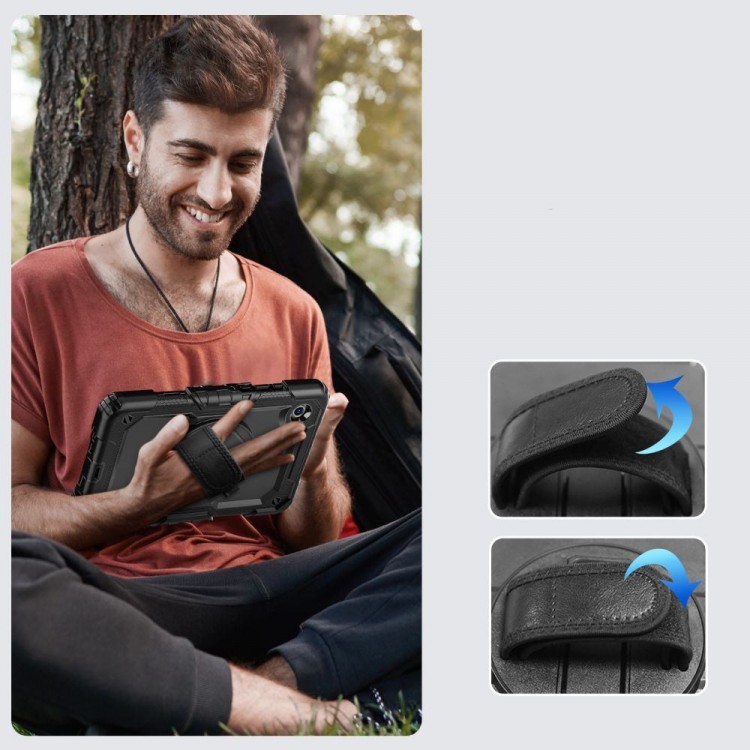 Θήκη TECH PROTECT SOLID360 ARMOR με Χειρολαβή, Βάση και Προστασία Οθόνης για SAMSUNG GALAXY Tab A9/ A11 8.7 (X110 / X115 / X133 / X135)  - ΜΑΥΡΟ 