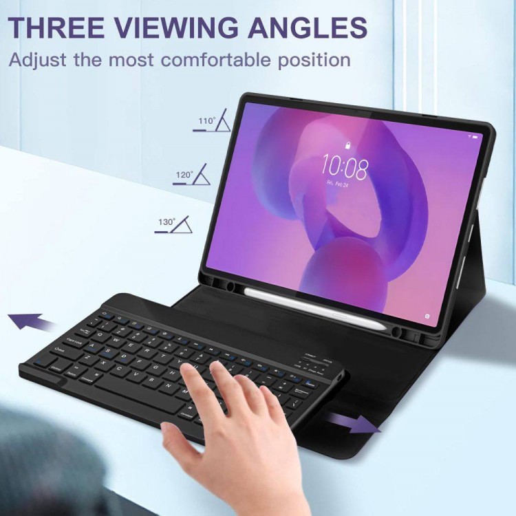 Θήκη TECH PROTECT SMARTCASE FOLIO SC PEN slot με ασύρματο BT πληκτρολόγιο και υποδοχή PENCIL για LENOVO IDEA TAB PRO / PRO MT 12.7 TB-3736 - ΜΑΥΡΟ