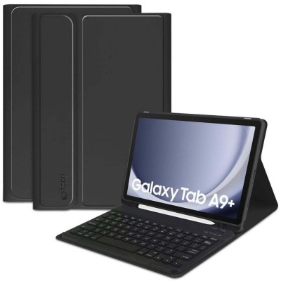 Θήκη TECH PROTECT SMARTCASE FOLIO με ασύρματο BT πληκτρολόγιο και υποδοχή PENCIL για Samsung GALAXY TAB A9+ PLUS 11.0 X210 / X215 / X21 - ΜΑΥΡΟ