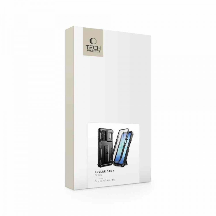 Θήκη TECH PROTECT KEVLAR CAM+ με Προστασία οθόνης για Samsung Galaxy A17 4G / 5G 2026 - ΜΑΥΡΟ