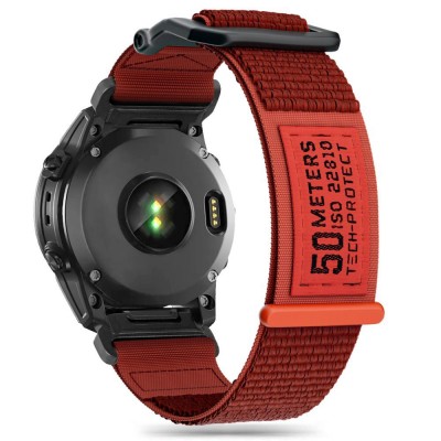 Tech Protect NYLON scratch λουράκι για GARMIN FENIX 3/5X/3HR/5X PLUS/6X/6X PRO/7X smartwatch 26mm - ΚΟΚΚΙΝΟ ΠΟΡΤΟΚΑΛΙ