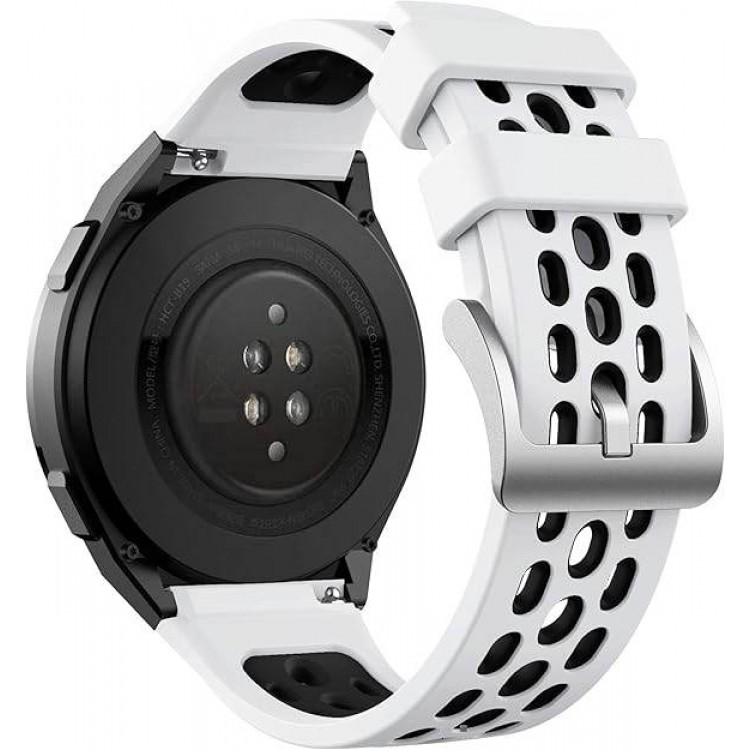 Tech Protect Bi-Color SILICONE λουράκι για Huawei Watch GT2e 46MM - ΛΕΥΚΟ ΜΑΥΡΟ