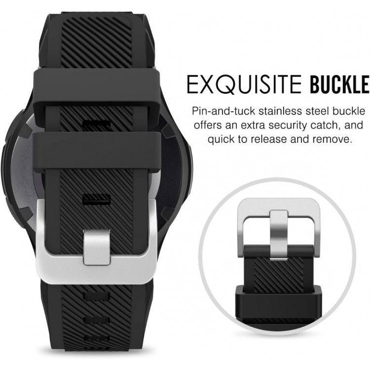 Tech Protect SMOOTHBAND λουράκι για Samsung Galaxy Watch 46mm, Watch 3 45 mm, Gear S3 Frontier/Gear S3 Classic/Huawei Watch GT / GT 2 / GT 2e / GT 2 Pro / GT 3 (46 mm) - ΜΑΥΡΟ