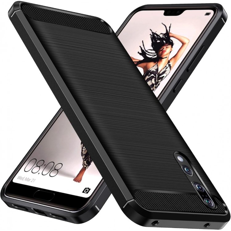 Θήκη TECH PROTECT CARBON για HUAWEI P20 PRO - ΜΑΥΡΟ - KF232497