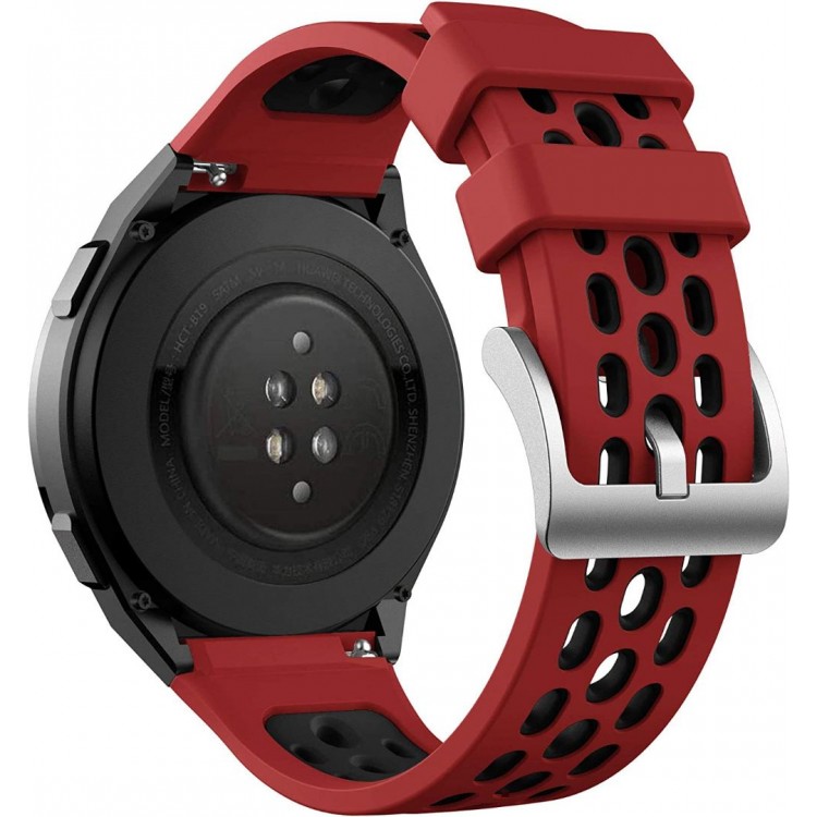 Tech Protect Bi-Color SILICONE λουράκι για Huawei Watch GT2e 46MM - ΚΟΚΚΙΝΟ ΜΑΥΡΟ
