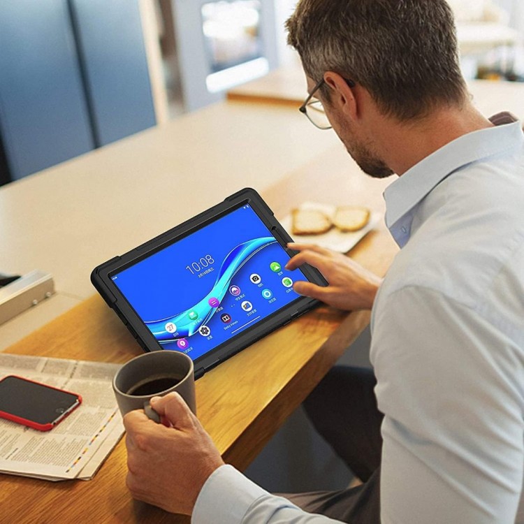 Θήκη TECH PROTECT SOLID360 HANDSTRAP, Rotating STAND για LENOVO TAB M10 10.1 2ND GEN TB-X306/TB-X306F - ΜΑΥΡΟ