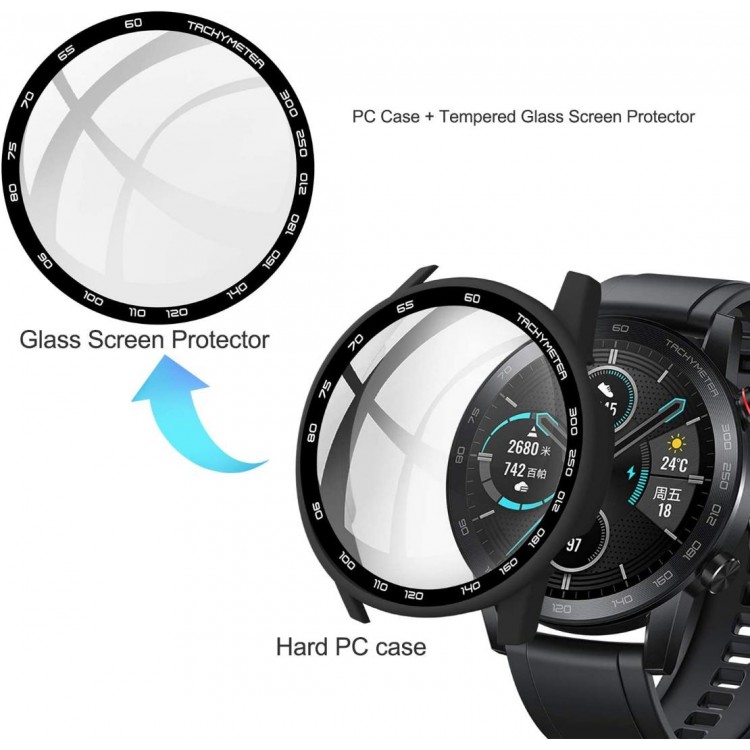Θήκη Tech Protect DEFENSE Frame με προστασία οθόνης για Huawei Watch GT 2e - ΔΙΑΦΑΝΟ