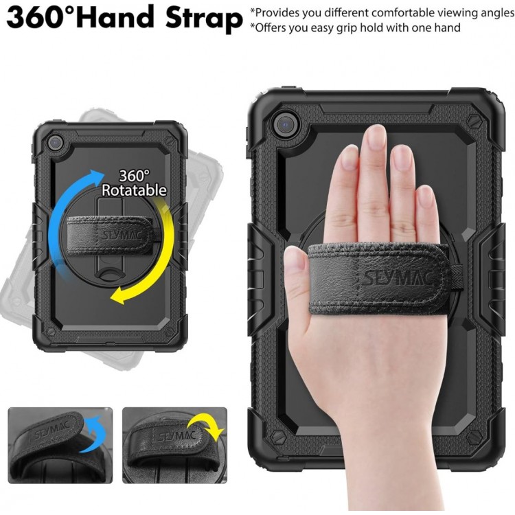 Θήκη TECH PROTECT SOLID360 HANDSTRAP, STAND για LENOVO TAB M10 PLUS 10.6 3RD GEN (TB-125F/128F) - ΜΑΥΡΟ