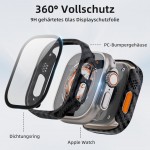 Θήκη Tech Protect DEFENSE 360 με Γυαλί προστασίας για APPLE WATCH Ultra/Ultra 2 - 49MM - ΜΑΥΡΟ CARBON