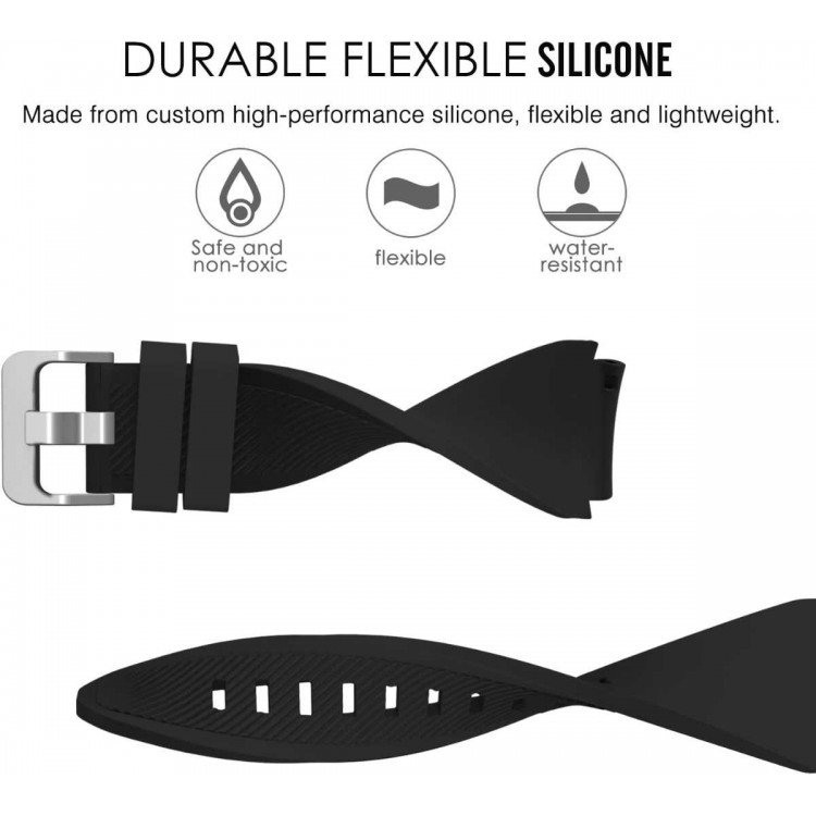 Tech Protect SMOOTHBAND λουράκι για Samsung Galaxy Watch 46mm, Watch 3 45 mm, Gear S3 Frontier/Gear S3 Classic/Huawei Watch GT / GT 2 / GT 2e / GT 2 Pro / GT 3 (46 mm) - ΜΑΥΡΟ