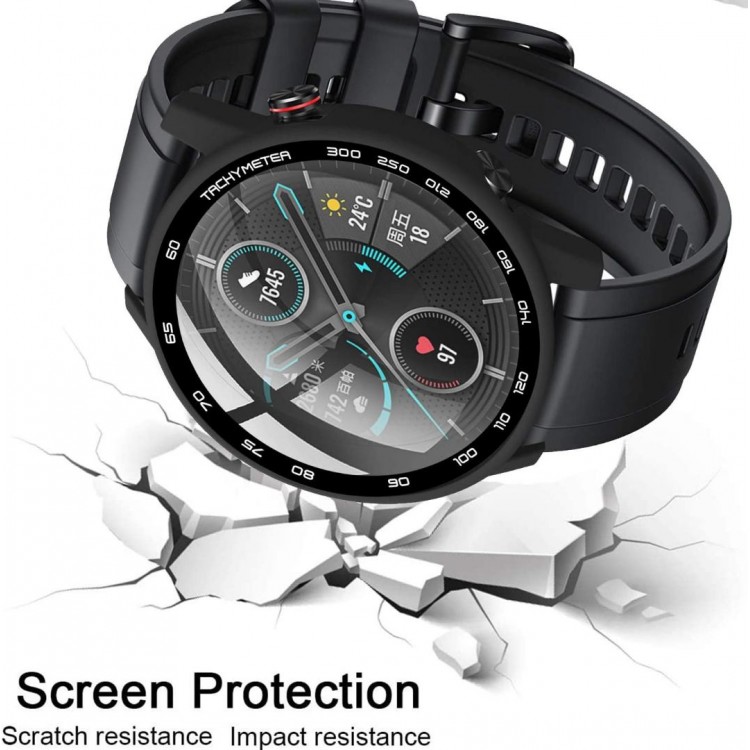 Θήκη Tech Protect DEFENSE Frame με προστασία οθόνης για Huawei Honor MagicWatch 2 46mm - ΜΑΥΡΟ