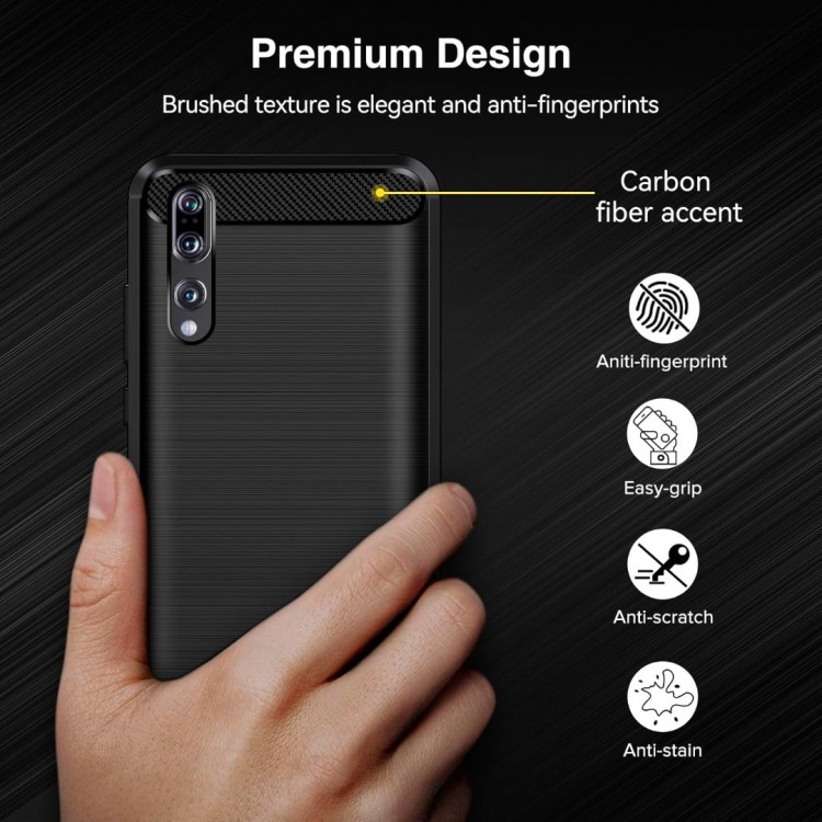 Θήκη TECH PROTECT CARBON για HUAWEI P20 PRO - ΜΑΥΡΟ - KF232497