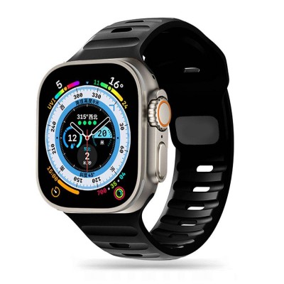 TECH PROTECT Λουράκι Σιλικόνης ICONBAND LINE για APPLE WATCH 4 / 5 / 6 / 7 / 8 / SE / ULTRA (42 / 44 / 45 / 49 MM) - ΜΑΥΡΟ