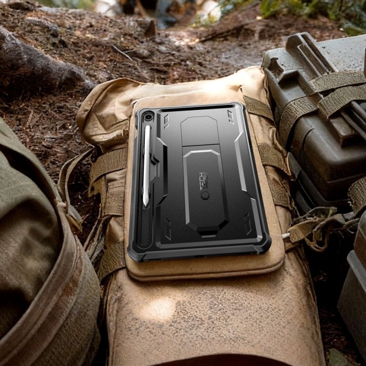 Θήκη TECH PROTECT KEVLAR PRO με Προστασία οθόνης για Samsung GALAXY TAB S9+ PLUS / S10+ PLUS 12.4 (X810 / X816B / X826B) - ΜΑΥΡΟ